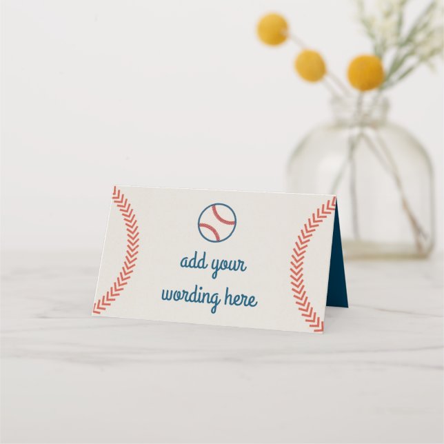 Cartão De Mesa Vintage Baseball Stitts and Ball (Frente)