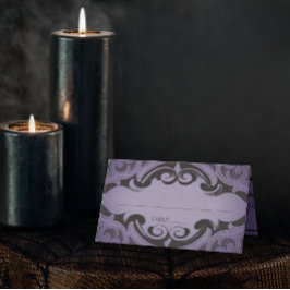 Cartão De Mesa Vintage Bat Até Casamento Púrpura Da Morte