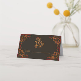Cartão De Mesa Vintage Black Wedding Decor