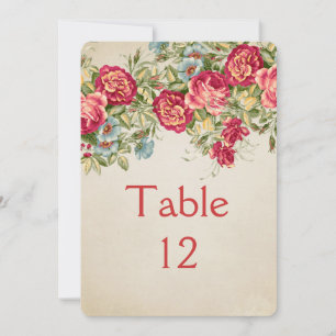 Cartão de Mesa Vintage Bloom Rosas