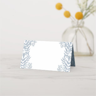 Cartão De Mesa Vintage Botânica de Casamento Azul Dusty