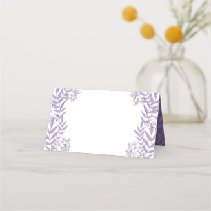 Cartão De Mesa Vintage Botânica de Casamento Roxo lavanda