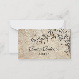Cartão De Mesa Vintage Botanical Wreath Wedding