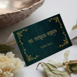 Cartão De Mesa Vintage Dark Green