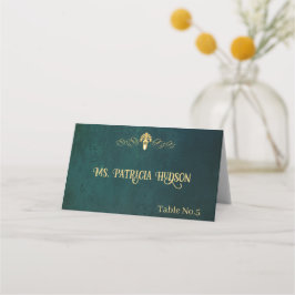 Cartão De Mesa Vintage Dark Green