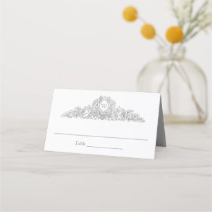 Cartão De Mesa Vintage Floral Etching Cinzas Versalhes