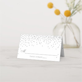 Cartão De Mesa Vintage Glam Silver Confetti Casamento
