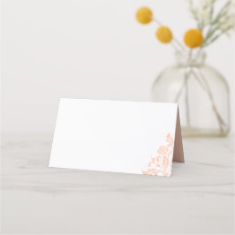 Cartão De Mesa Vintage Peach Floral Rosa Lace Casamento