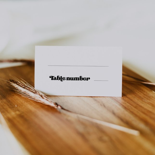 Cartão De Mesa Vintage retro script casamento (Criador carregado)