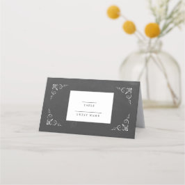 Cartão De Mesa Vintage Typografia Chalkboard Weding