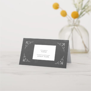 Cartão De Mesa Vintage Typografia Chalkboard Weding