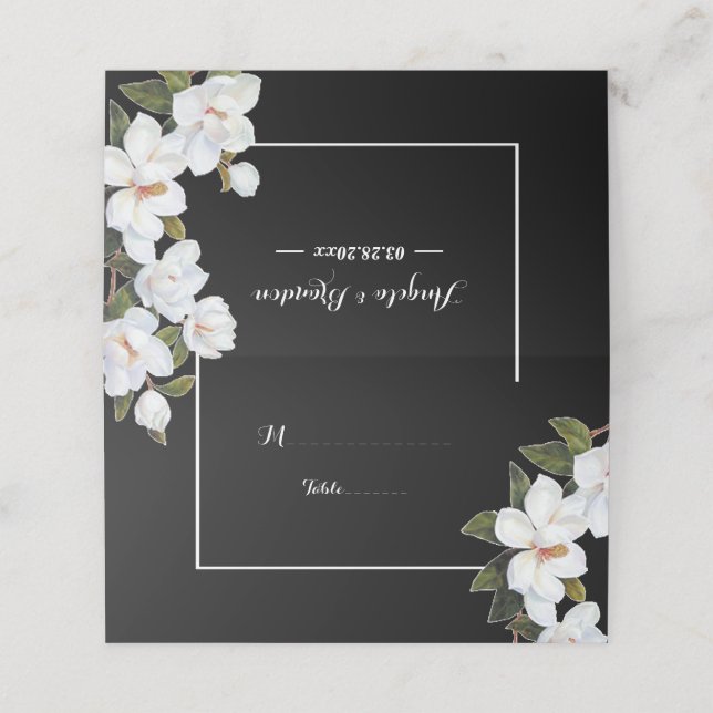 Cartão De Mesa Vintage White Rose (Exterior/Desdobrado)