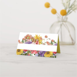 Cartão De Mesa Vintage Wildflower Wedding Place Card