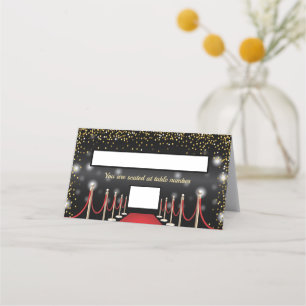 Cartão De Mesa VIP Passe Hollywood Red Carpet Place Cards