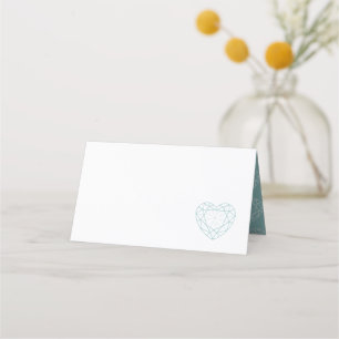 Cartão De Mesa Visita personalizada de coração de diamante