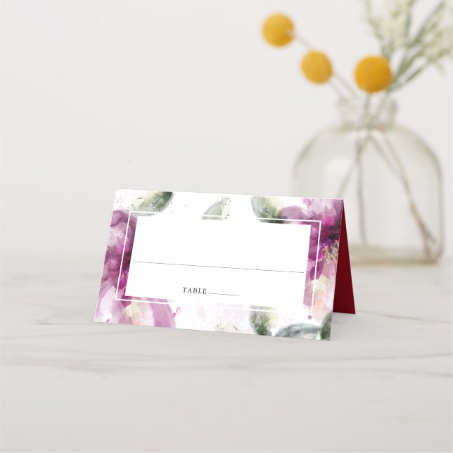 Cartão De Mesa Watercolor Lily 40º Aniversário de Casamento (Frente)