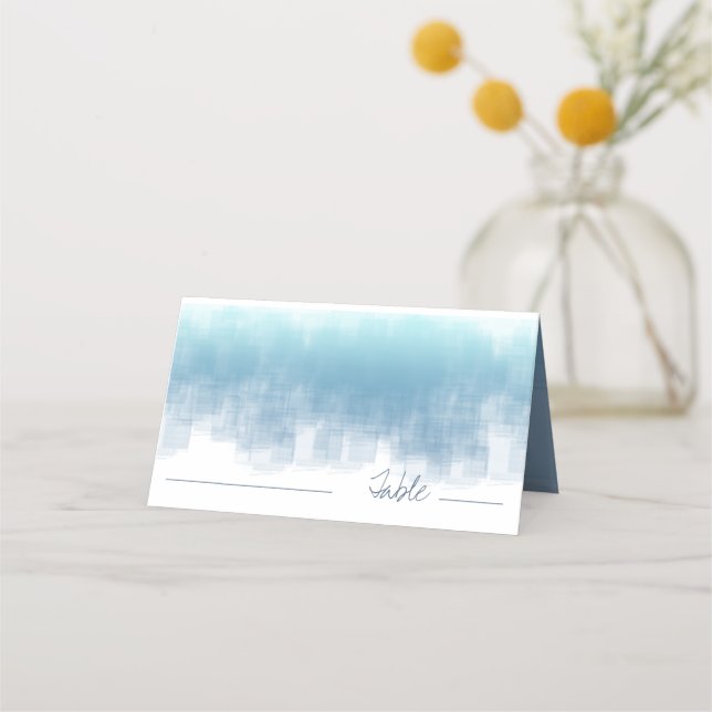 Cartão De Mesa Watercolor Reflections Mesa Dusty Blue ID774 (Frente)
