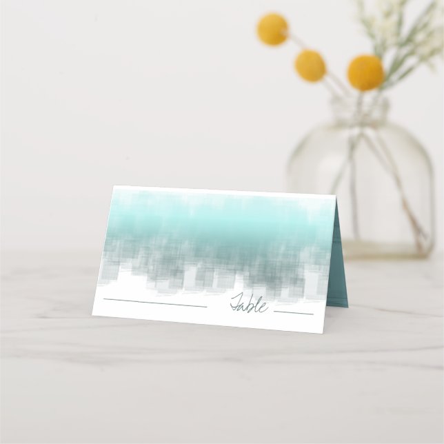 Cartão De Mesa Watercolor Reflections Mesa Teal ID774 (Frente)