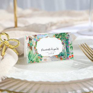 Cartão De Mesa Watercolor Sayulita México Casamento