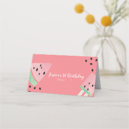 Cartão De Mesa Watercolor Watermelon Birthday Seeds Sorvete