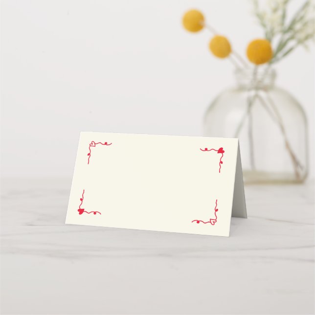 Cartão De Mesa Whimsical com Letra manuscrita (Frente)