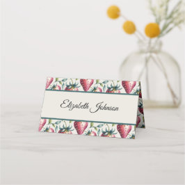Cartão De Mesa Whimsso Pink Strawberry Summer Guest Name