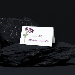 Cartão De Mesa Wildbloom Flores Boêmicas Roxas Profundas