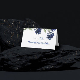 Cartão De Mesa Wildbloom | Flores de Jardim da Boêmia Azul Clássi