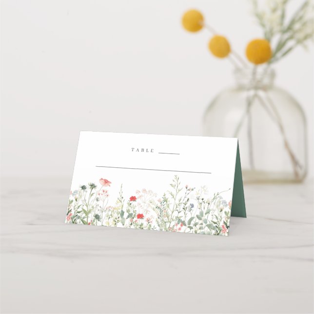 Cartão De Mesa Wildflower Meadow Wedding (Frente)