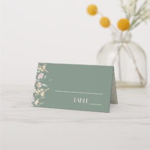 Cartão De Mesa Wildflower Sage Deco Weding Place Card