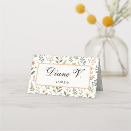 Cartão De Mesa Wildflowers in Neutral Colors