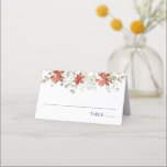 Cartão De Mesa Winter Greenerance Elegant Christmas Name Cards<br><div class="desc">Escreva os nomes dos convidados e os números de tabela. Apresentando uma elegante cascata de inverno verde verde verde verde e poinsettias para um evento temático de Natal ou feriado. Perfeito para casamentos no inverno.</div>