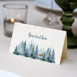 Cartão De Mesa Winter Onederland Deer Christmas Comida Place Card