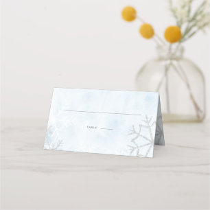 Cartão De Mesa Wonderland Blue Silver Snow