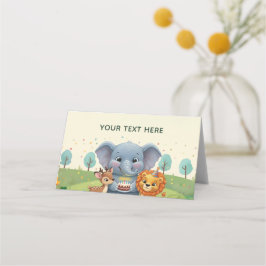 Cartão De Mesa Woodland Animals Sweet Birthday Tent