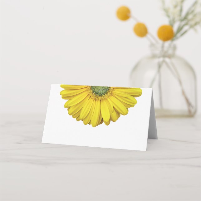 Cartão De Mesa Yellow Gerbera Daisy Wedding (Frente)