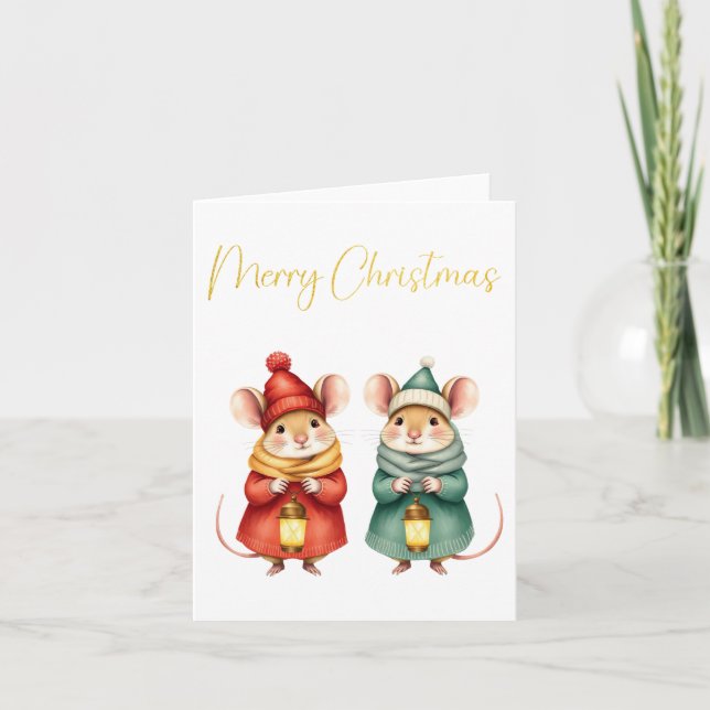 Cartão de Mice de Natal (Frente)