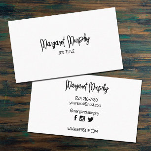 Cartão de Mídia Social Minimalista Personalizado