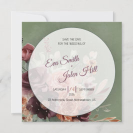 Cartão de Moça de Casamento Floral Outonal Mal-hum