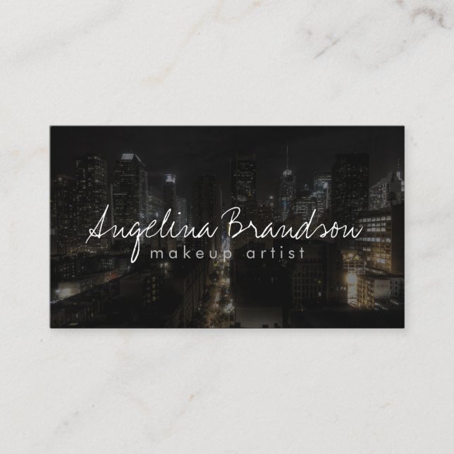 Cartão de Moda Fotográfica da Cidade da Noite de M (Frente)