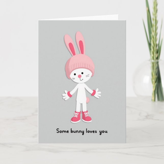 Cartão de Modelo Bunny Loves You (Frente)