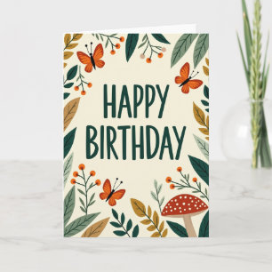 Cartão de Moldura de Aniversário Caprichoso
