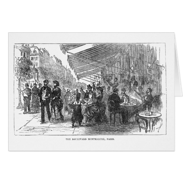 Cartão de Montmartre Paris do bulevar do café do (Frente Horizontal)