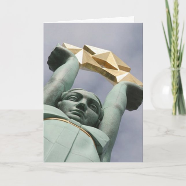 Cartão de monumento à liberdade letã (Frente)
