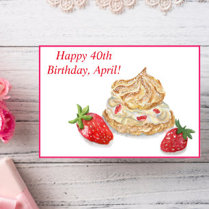 Cartão de Morango aniversário de 40 anos Feliz par