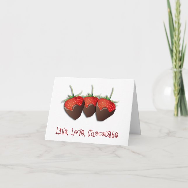 Cartão de Morango de Chocolate (Frente)