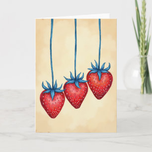 Cartão de Morango Vermelho Doce