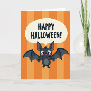 Cartão de Morcego Feliz Halloween