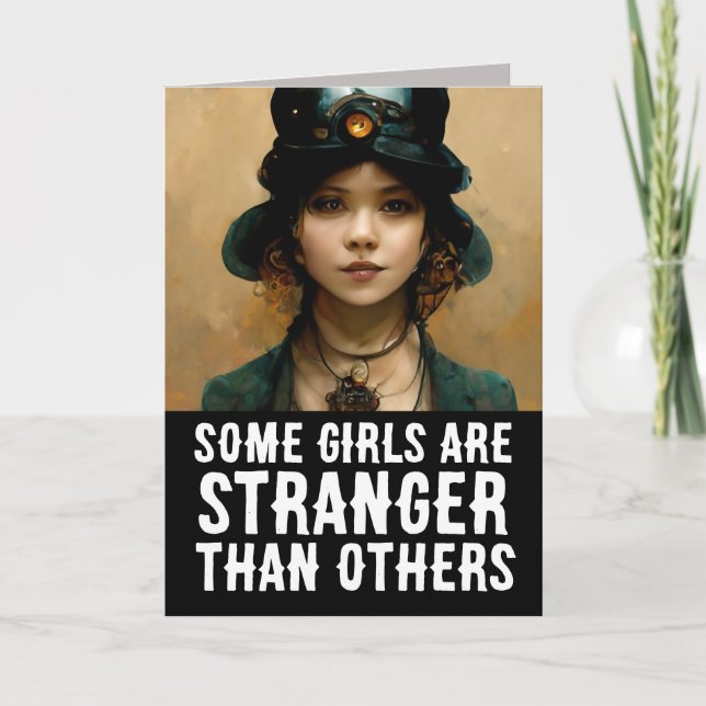 CARTÃO DE MORTE DE ANIVERSÁRIO DE GAROTA GÓTICA ES (Frente)