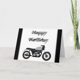 Cartão de motocicleta de aniversário feliz
